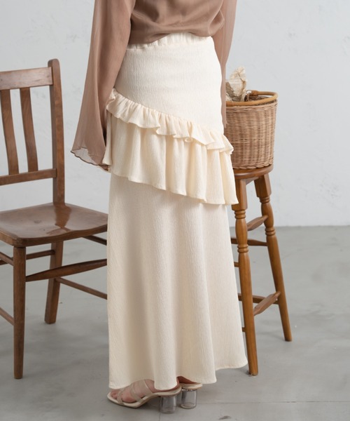 Ambre Neige(アンブルネージュ)の「ダブルフリルスカート/【WEB/EC限定商品】(スカート・レディース・ブラック/アイボリー・FREE)」の13枚目の写真