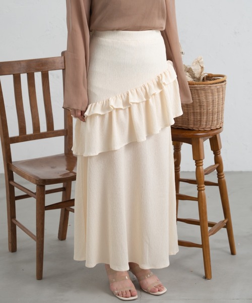 Ambre Neige(アンブルネージュ)の「ダブルフリルスカート/【WEB/EC限定商品】(スカート・レディース・ブラック/アイボリー・FREE)」の14枚目の写真