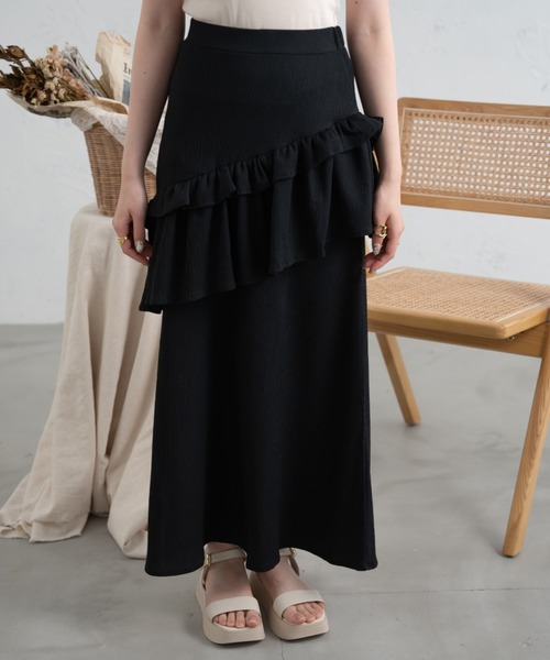 Ambre Neige(アンブルネージュ)の「ダブルフリルスカート/【WEB/EC限定商品】(スカート・レディース・ブラック/アイボリー・FREE)」の15枚目の写真