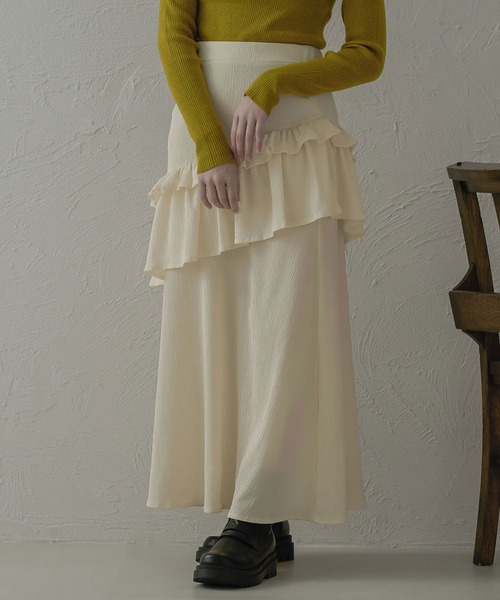 Ambre Neige(アンブルネージュ)の「ダブルフリルスカート/【WEB/EC限定商品】(スカート・レディース・ブラック/アイボリー・FREE)」の20枚目の写真