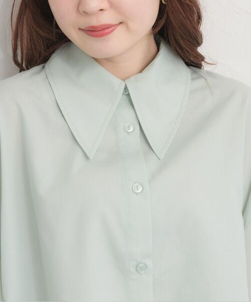 ems excite（エムズエキサイト）の「ブローチ付ショートSH（シャツ/ブラウス・レディース・ホワイト/グレー系その他・FREE）」の17枚目の写真