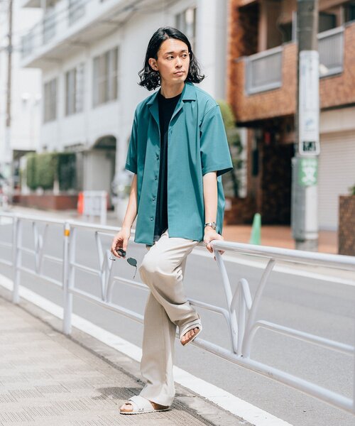 EDIFICE（エディフィス）の「”接触冷感機能” クールタッチ トロピカル オープンカラー 半袖シャツ（シャツ/ブラウス・メンズ・カーキ/ライトグレー/グリーン/ネイビー・LARGE/X-LARGE/SMALL/MEDIUM）」の11枚目の写真