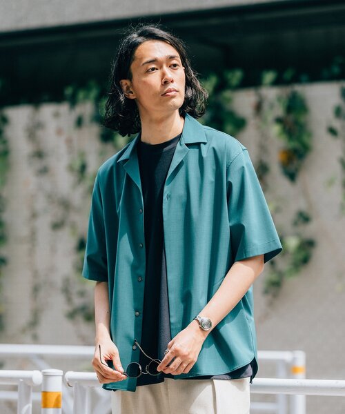 EDIFICE（エディフィス）の「”接触冷感機能” クールタッチ トロピカル オープンカラー 半袖シャツ（シャツ/ブラウス・メンズ・カーキ/ライトグレー/グリーン/ネイビー・LARGE/X-LARGE/SMALL/MEDIUM）」の13枚目の写真