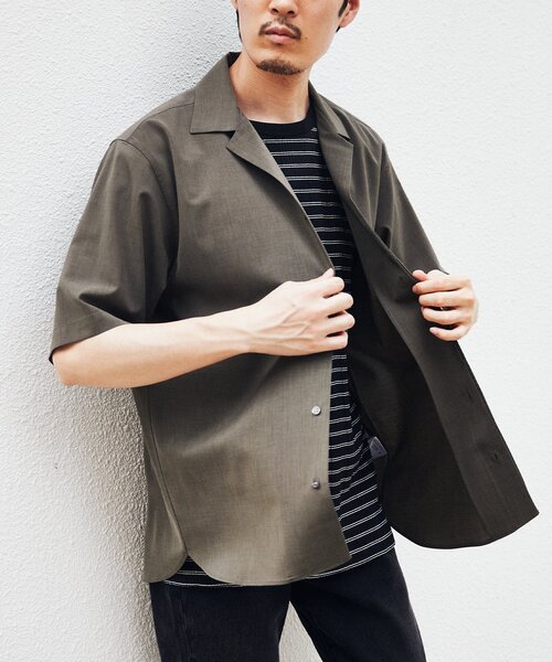 EDIFICE（エディフィス）の「”接触冷感機能” クールタッチ トロピカル オープンカラー 半袖シャツ（シャツ/ブラウス・メンズ・カーキ/ライトグレー/グリーン/ネイビー・LARGE/X-LARGE/SMALL/MEDIUM）」の7枚目の写真