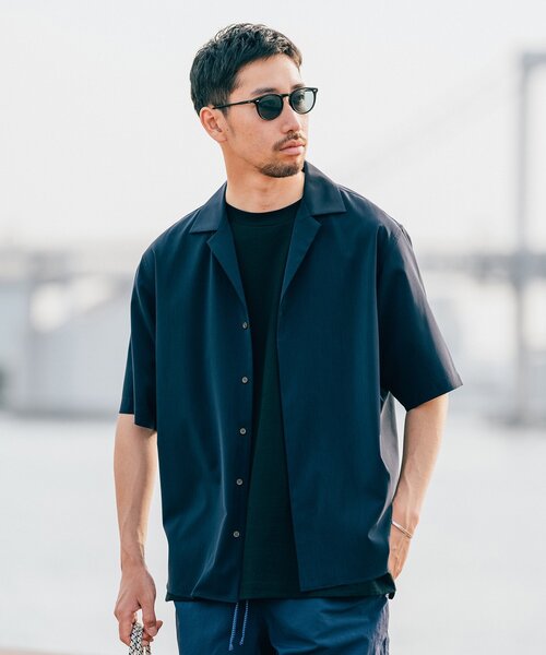 EDIFICE（エディフィス）の「”接触冷感機能” クールタッチ トロピカル オープンカラー 半袖シャツ（シャツ/ブラウス・メンズ・カーキ/ライトグレー/グリーン/ネイビー・LARGE/X-LARGE/SMALL/MEDIUM）」の20枚目の写真