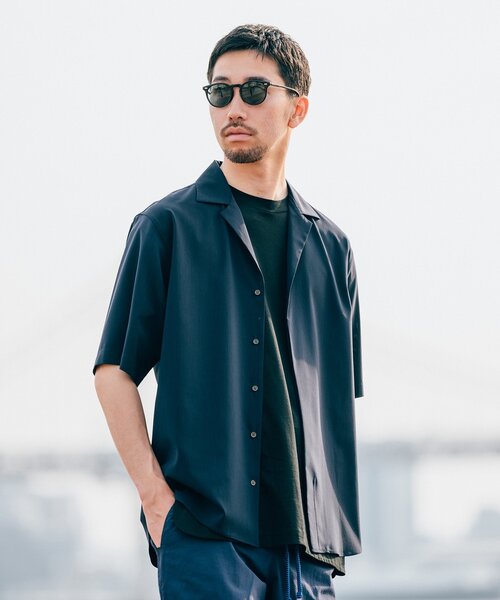 EDIFICE（エディフィス）の「”接触冷感機能” クールタッチ トロピカル オープンカラー 半袖シャツ（シャツ/ブラウス・メンズ・カーキ/ライトグレー/グリーン/ネイビー・LARGE/X-LARGE/SMALL/MEDIUM）」の14枚目の写真