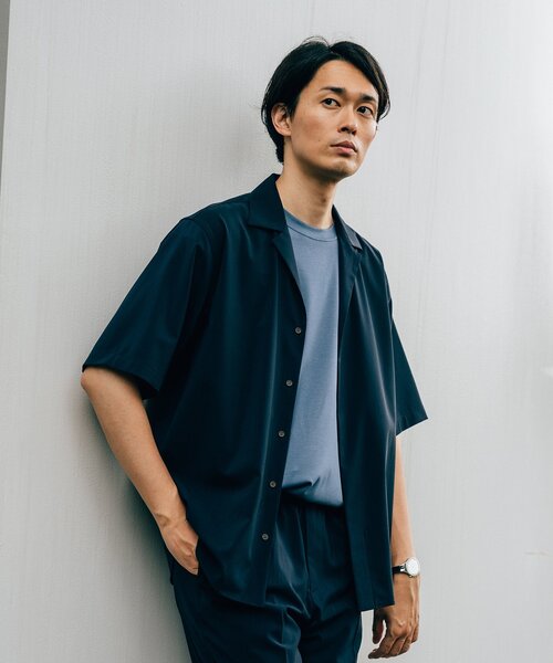 EDIFICE（エディフィス）の「”接触冷感機能” クールタッチ トロピカル オープンカラー 半袖シャツ（シャツ/ブラウス・メンズ・カーキ/ライトグレー/グリーン/ネイビー・LARGE/X-LARGE/SMALL/MEDIUM）」の8枚目の写真