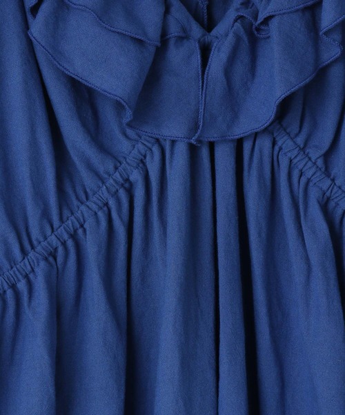yuw（ユウ）の「Ｖネックフリルワンピースショートスリーブ　904883（ワンピース・レディース・ブラック/ブルー・FREE）」の9枚目の写真
