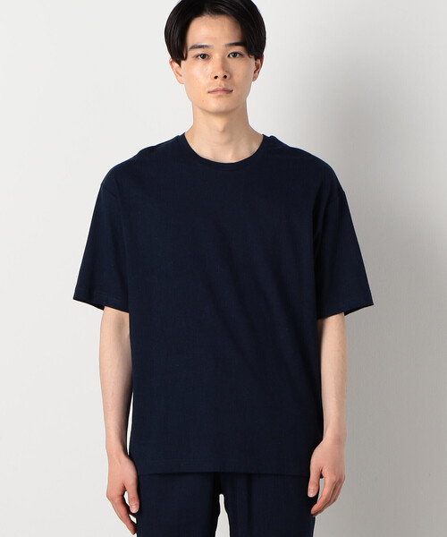 COMME CA ISM(コムサイズム)の「レーヨンリネン ストレッチ Tシャツ(Tシャツ/カットソー・メンズ・アイボリー/ブラック/ネイビー・MEDIUM/LARGE)」の8枚目の写真