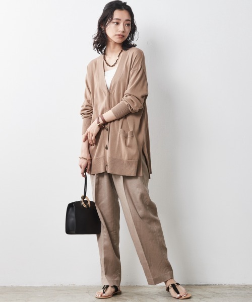 CHIC STYLE（シックスタイル）の「＜大きいサイズ＞ハイツイストレーヨン綿Vネックニットカーディガン シックスタイル（カーディガン/ボレロ・レディース・ブラック/モカ/グリーン・4L/5L/LL/3L/L）」の14枚目の写真