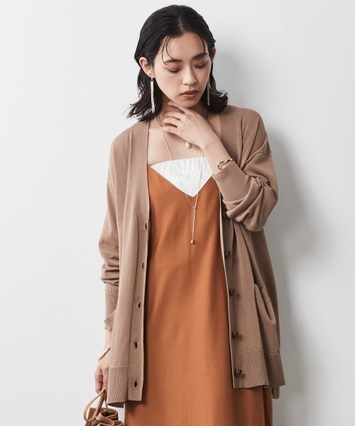 CHIC STYLE（シックスタイル）の「＜大きいサイズ＞ハイツイストレーヨン綿Vネックニットカーディガン シックスタイル（カーディガン/ボレロ・レディース・ブラック/モカ/グリーン・4L/5L/LL/3L/L）」の20枚目の写真