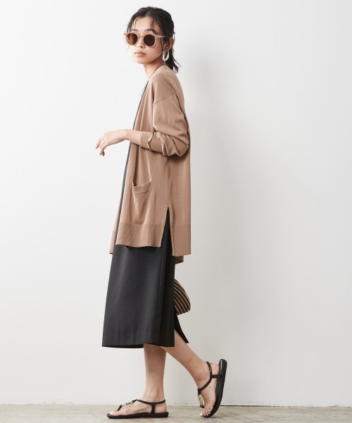 CHIC STYLE（シックスタイル）の「＜大きいサイズ＞ハイツイストレーヨン綿Vネックニットカーディガン シックスタイル（カーディガン/ボレロ・レディース・ブラック/モカ/グリーン・4L/5L/LL/3L/L）」の10枚目の写真