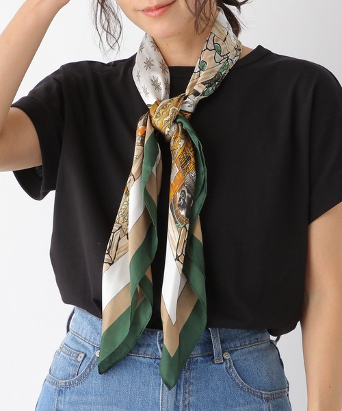 新品♥未使用超極美品♥大判スカーフ♥ショール♥パレオ 簡単アレンジ！シンプル服が垢抜ける 配色レオパードスカーフ