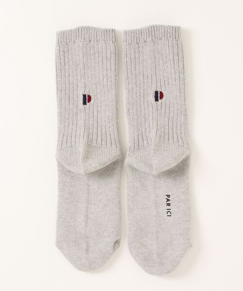 PAR ICI（パーリッシィ）の「BASIC P刺繍ソックス（ソックス/靴下・レディース・グレー/ホワイト・FREE）」の4枚目の写真