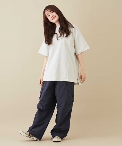 CUBE SUGAR（キューブシュガー）の「GENTIL(ジャンティ)バックプリントポケットTシャツ（Tシャツ/カットソー・レディース・ブラック/ブルー/グレー・L）」の7枚目の写真