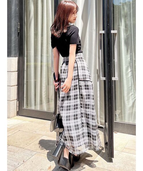 RESEXXY（リゼクシー）の「シアーチェックフレアスカート（スカート・レディース・ブラック/ブルー/ホワイト・FREE）」の16枚目の写真