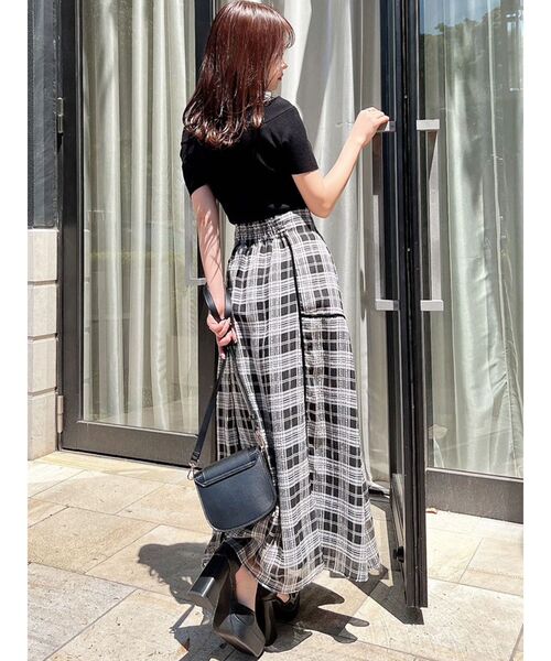 RESEXXY（リゼクシー）の「シアーチェックフレアスカート（スカート・レディース・ブラック/ブルー/ホワイト・FREE）」の17枚目の写真