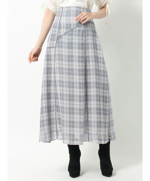 【新品タグ付き】MERCURYDUO★シアーチェックスカート★定価10,164円 シアーチェックフレアスカート｜マーキュリーデュオ（MERCURYDUO