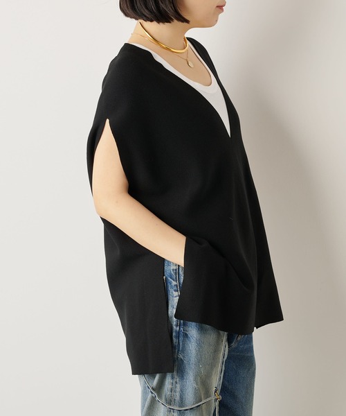 25SS✨完売品✨ウィムガゼット　ホールガーメントフレンチニットベスト　ブラック 25SS✨完売品✨ウィムガゼット ホールガーメントフレンチニット