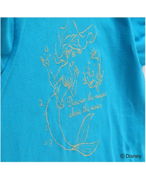 新【Disney】リトルマーメイド アリエル スウェット ワンピース Disney】リトルマーメイド:アリエル / 肩あき半袖Tシャツ(T
