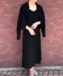 Auntie Rosa | 【Louis Beaute】2枚組 ショート丈シャツ + デコルテオープンワンピース(セットアップ)(ワンピース)