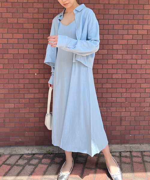 Auntie Rosa（アンティローザ）の「【Louis Beaute】2枚組 ショート丈シャツ ＋ デコルテオープンワンピース(セットアップ)（ワンピース・レディース・ブラック/ベージュ/モカ・FREE）」の17枚目の写真