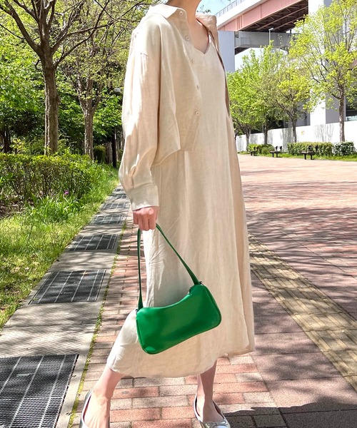 Auntie Rosa（アンティローザ）の「【Louis Beaute】2枚組 ショート丈シャツ ＋ デコルテオープンワンピース(セットアップ)（ワンピース・レディース・ブラック/ベージュ/モカ・FREE）」の19枚目の写真