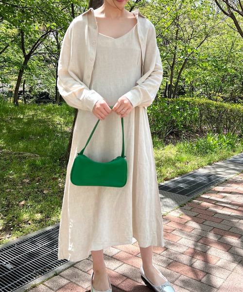 Auntie Rosa（アンティローザ）の「【Louis Beaute】2枚組 ショート丈シャツ ＋ デコルテオープンワンピース(セットアップ)（ワンピース・レディース・ブラック/ベージュ/モカ・FREE）」の20枚目の写真