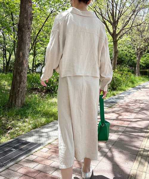 Auntie Rosa（アンティローザ）の「【Louis Beaute】2枚組 ショート丈シャツ ＋ デコルテオープンワンピース(セットアップ)（ワンピース・レディース・ブラック/ベージュ/モカ・FREE）」の22枚目の写真