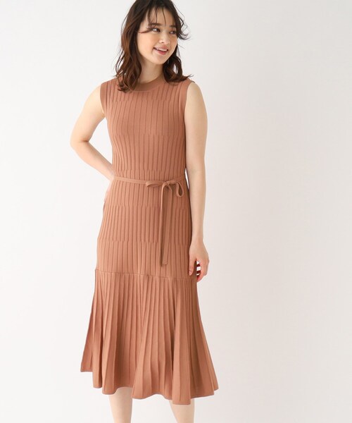 index（インデックス）の「◆ノースリーブ ニットワンピース【UV/接触冷感/アンチピリング/洗濯機洗い可】（ワンピース・レディース・ボルドー/ライトグレー系7/ブラウン系/ブラック・40/38/42/36）」の3枚目の写真