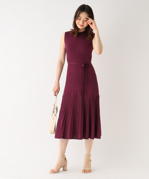 index（インデックス）の「◆ノースリーブ ニットワンピース【UV/接触冷感/アンチピリング/洗濯機洗い可】（ワンピース・レディース・ボルドー/ライトグレー系7/ブラウン系/ブラック・40/38/42/36）」の7枚目の写真