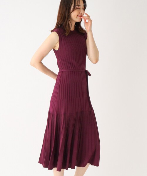 index（インデックス）の「◆ノースリーブ ニットワンピース【UV/接触冷感/アンチピリング/洗濯機洗い可】（ワンピース・レディース・ボルドー/ライトグレー系7/ブラウン系/ブラック・40/38/42/36）」の15枚目の写真