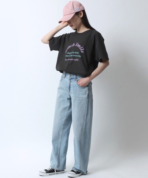 SITRY(シトリー)の「ハート ロゴ プリント Tシャツ/ heart logo print T-shirt(Tシャツ/カットソー・レディース・ブラック/チャコールグレー/ホワイト系その他/サックスブルー/オフホワイト/ネイビー・M/L)」の14枚目の写真