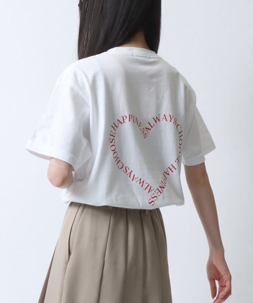 SITRY(シトリー)の「ハート ロゴ プリント Tシャツ/ heart logo print T-shirt(Tシャツ/カットソー・レディース・ブラック/チャコールグレー/ホワイト系その他/サックスブルー/オフホワイト/ネイビー・M/L)」の18枚目の写真
