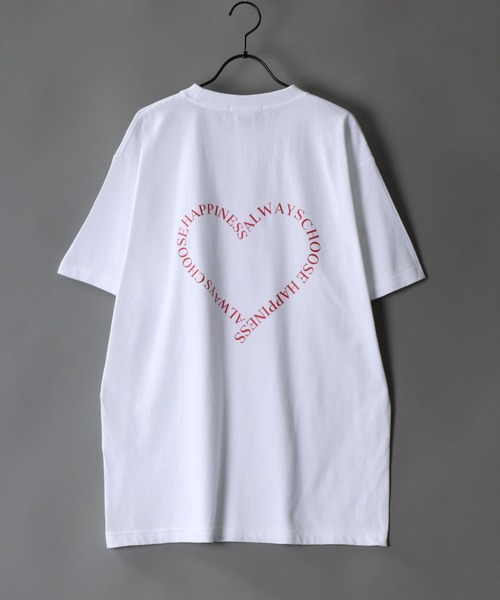 セール】ハート ロゴ プリント Tシャツ/ heart logo print T