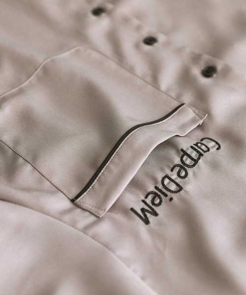 n'OrLABEL(ノアールレーベル)の「『刺繍ロゴ配色ボウリングシャツ』(シャツ/ブラウス・メンズ・ブラック/ベージュ・2/3)」の6枚目の写真