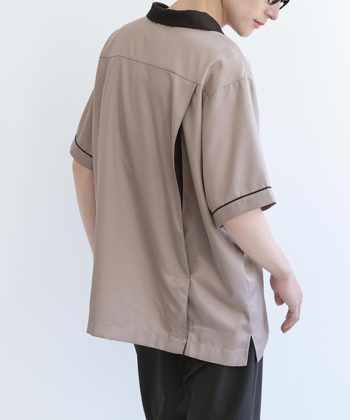 n'OrLABEL(ノアールレーベル)の「『刺繍ロゴ配色ボウリングシャツ』(シャツ/ブラウス・メンズ・ブラック/ベージュ・2/3)」の13枚目の写真