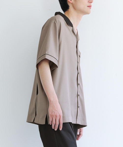 n'OrLABEL(ノアールレーベル)の「『刺繍ロゴ配色ボウリングシャツ』(シャツ/ブラウス・メンズ・ブラック/ベージュ・2/3)」の15枚目の写真