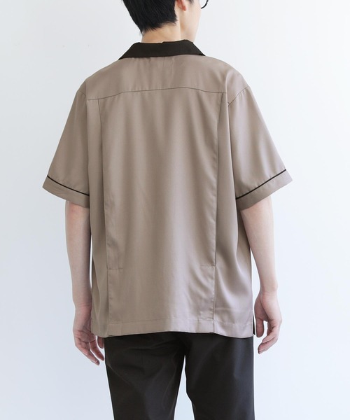 n'OrLABEL(ノアールレーベル)の「『刺繍ロゴ配色ボウリングシャツ』(シャツ/ブラウス・メンズ・ブラック/ベージュ・2/3)」の16枚目の写真