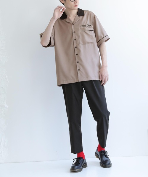 n'OrLABEL(ノアールレーベル)の「『刺繍ロゴ配色ボウリングシャツ』(シャツ/ブラウス・メンズ・ブラック/ベージュ・2/3)」の17枚目の写真