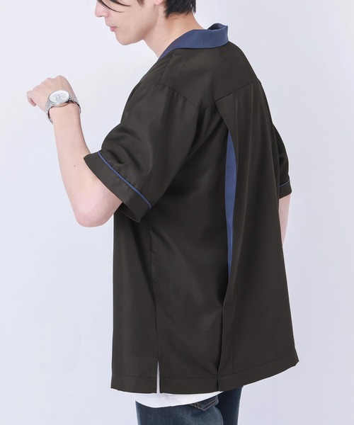 n'OrLABEL(ノアールレーベル)の「『刺繍ロゴ配色ボウリングシャツ』(シャツ/ブラウス・メンズ・ブラック/ベージュ・2/3)」の19枚目の写真
