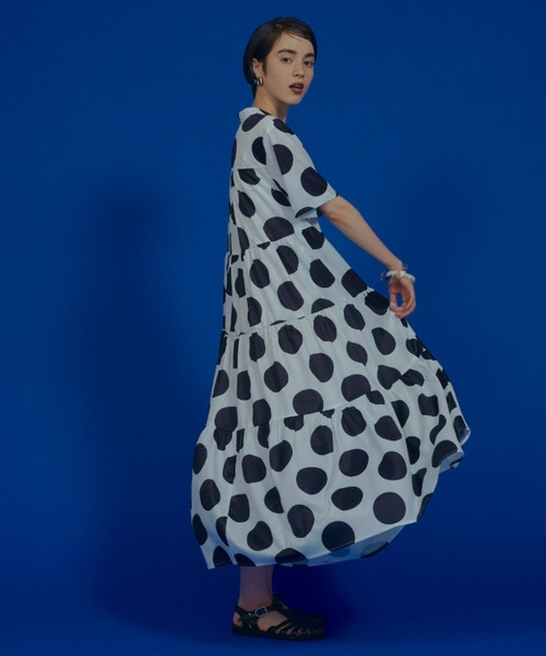 サイズ展開あり BIG DOTティアードワンピース（ワンピース