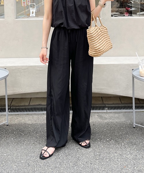 LE MORE（リモア）の「ナイロンワイドイージーパンツ（その他パンツ・レディース・ブラック/カーキ/ベージュ・FREE）」の12枚目の写真