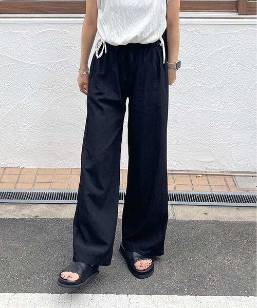 LE MORE（リモア）の「ナイロンワイドイージーパンツ（その他パンツ・レディース・ブラック/カーキ/ベージュ・FREE）」の16枚目の写真