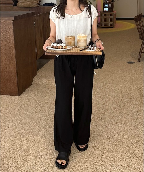 LE MORE（リモア）の「ナイロンワイドイージーパンツ（その他パンツ・レディース・ブラック/カーキ/ベージュ・FREE）」の17枚目の写真