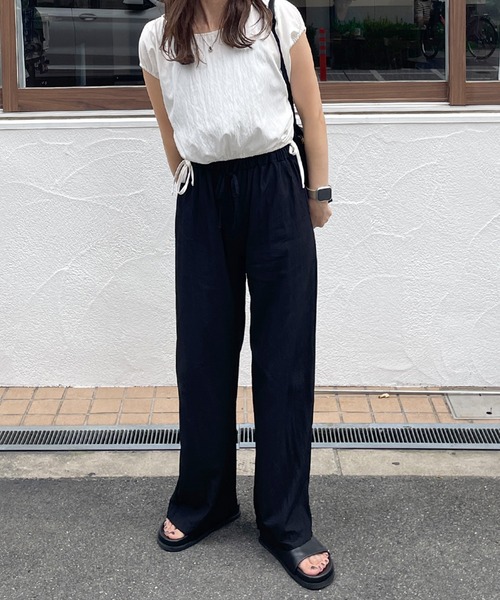 LE MORE（リモア）の「ナイロンワイドイージーパンツ（その他パンツ・レディース・ブラック/カーキ/ベージュ・FREE）」の18枚目の写真