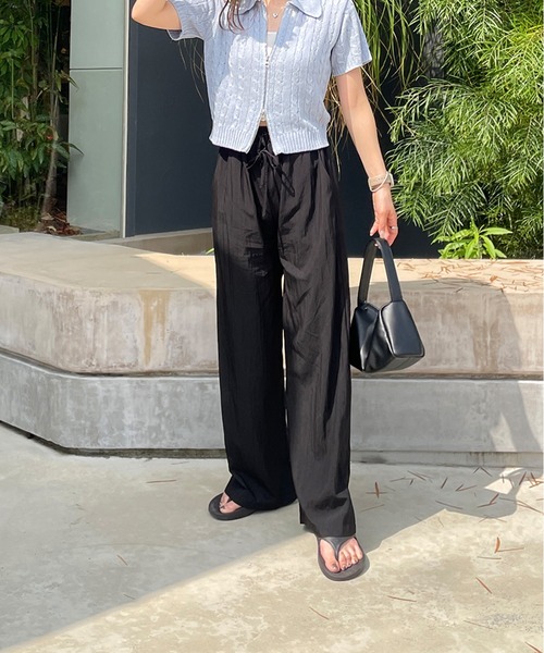 LE MORE（リモア）の「ナイロンワイドイージーパンツ（その他パンツ・レディース・ブラック/カーキ/ベージュ・FREE）」の19枚目の写真