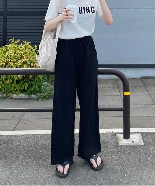 LE MORE（リモア）の「ナイロンワイドイージーパンツ（その他パンツ・レディース・ブラック/カーキ/ベージュ・FREE）」の21枚目の写真