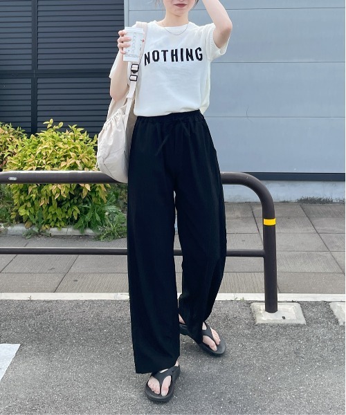 LE MORE（リモア）の「ナイロンワイドイージーパンツ（その他パンツ・レディース・ブラック/カーキ/ベージュ・FREE）」の22枚目の写真