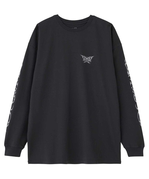 X-girl（エックスガール）の「TRIBAL BUTTERFLY L/S TEE DRESS（ワンピース・レディース・チャコール/ホワイト/ブラウン・M/S）」の3枚目の写真